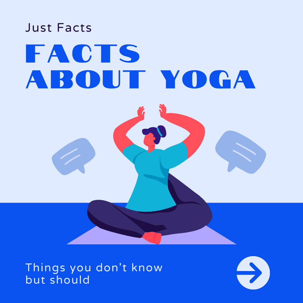 Facts about Yoga with Woman in Lotus Pose Instagram Design Template