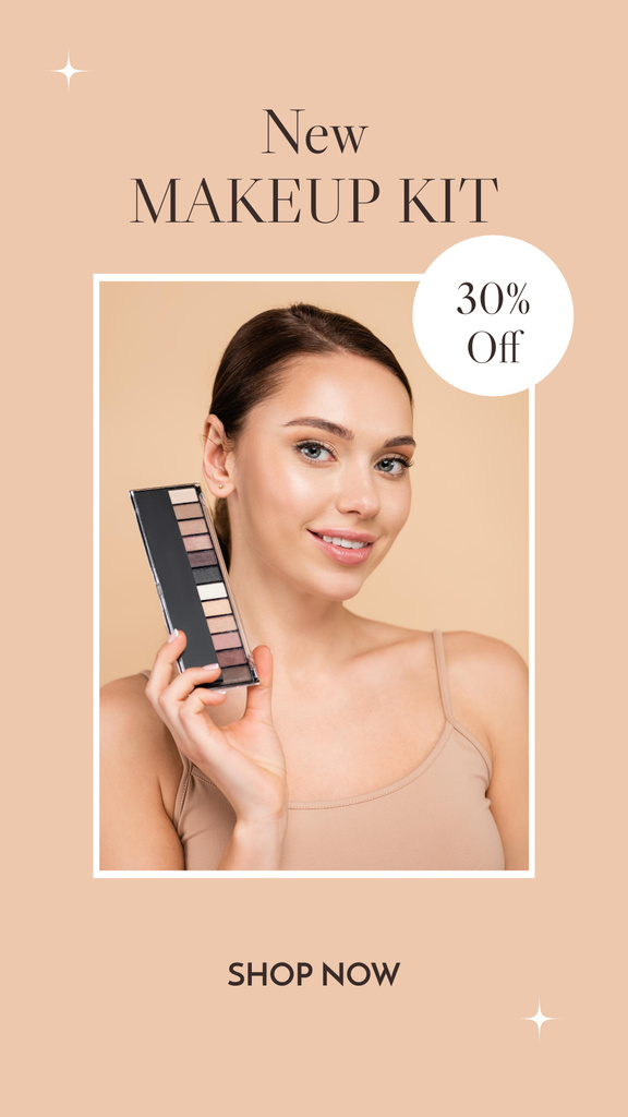 Template di design Attractive Girl Holding Eyeshadow Palette Instagram Story