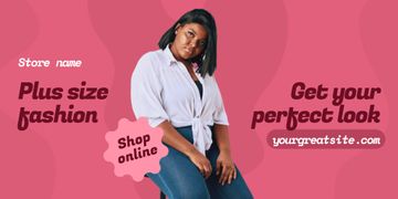 Trendy Plus Size Clothing Ad Online Twitter Post Template - VistaCreate