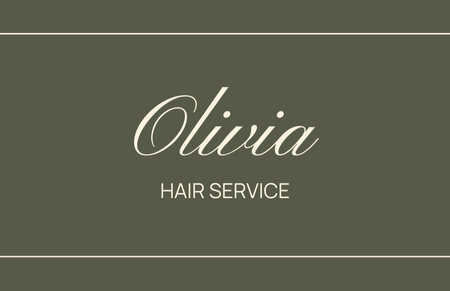 Hair Service Discount Green Business Card 85x55mm Design Template