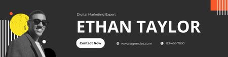 Ad of digital marketing expert services LinkedIn Cover Design Template