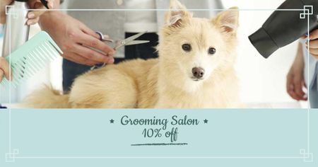 Cute Dog in Grooming Salon Facebook AD Design Template