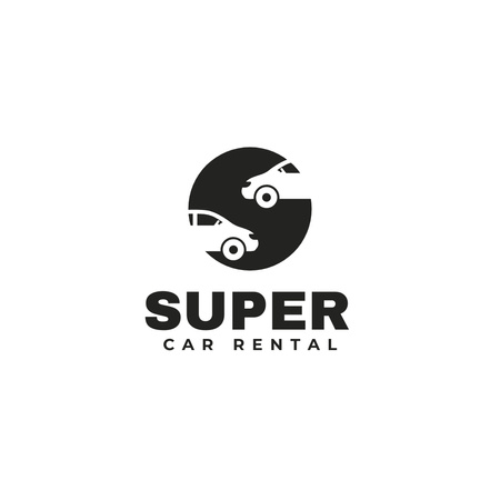 Supercar Hire Service Emblem Logo Πρότυπο σχεδίασης