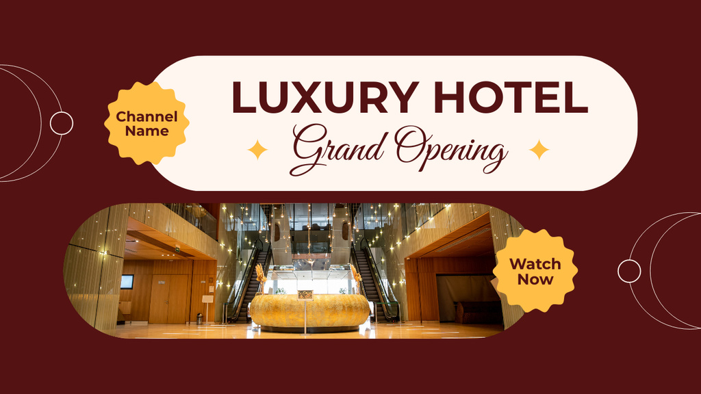 Modèle de visuel Luxury Hotel Opening Event in Vlog Episode - Youtube Thumbnail