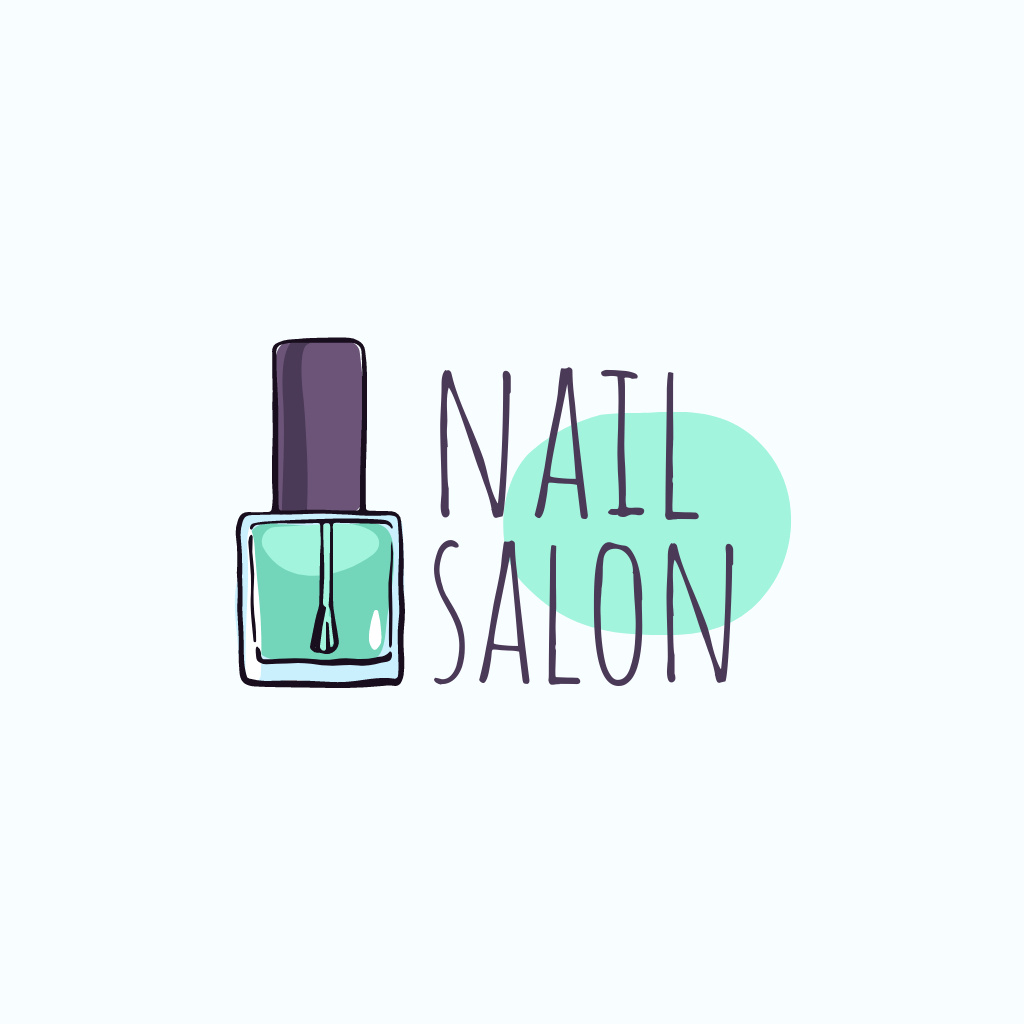 Relaxing Nail Salon Services Offer With Polish Logoデザインテンプレート