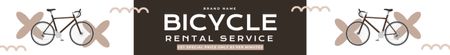 Ontwerpsjabloon van Leaderboard van Promotie-advertentie voor fietsverhuur op Brown