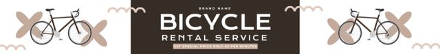 Ontwerpsjabloon van Leaderboard van Bike Rental Promotion Ad on Brown