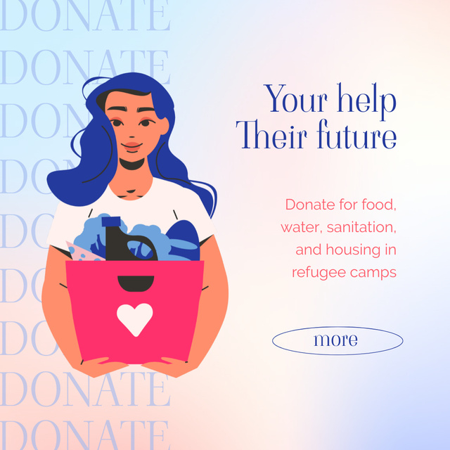 Volunteer Collecting Donations Instagram Design Template