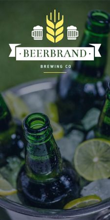 Template di design promozione dell'azienda birraria con bottiglie di birra Graphic