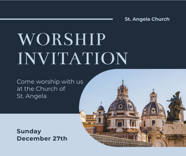Modèle de visuel Worship Invitation with Beautiful Architecture - Facebook