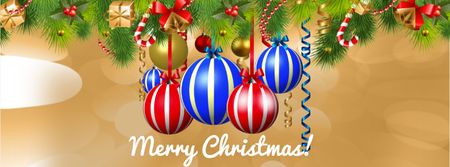 Ontwerpsjabloon van Facebook Video cover van Spinning Christmas decorative baubles