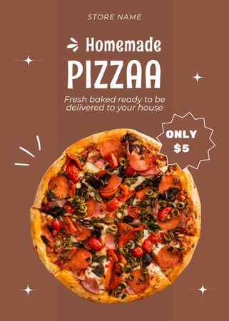 Platilla de diseño Price Offer for Homemade Pizza Flayer