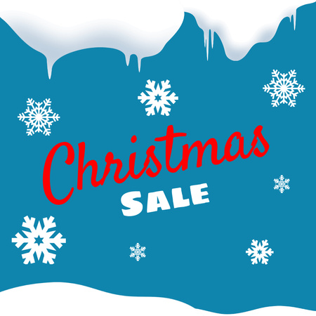 Christmas Sale Announcement with Snowflakes Instagram Design Template