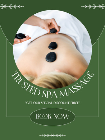 Hot Stones Massage Advertisement Poster US – шаблон для дизайну
