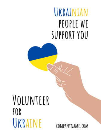 Designvorlage Freiwilligenarbeit für die Ukraine für Poster US