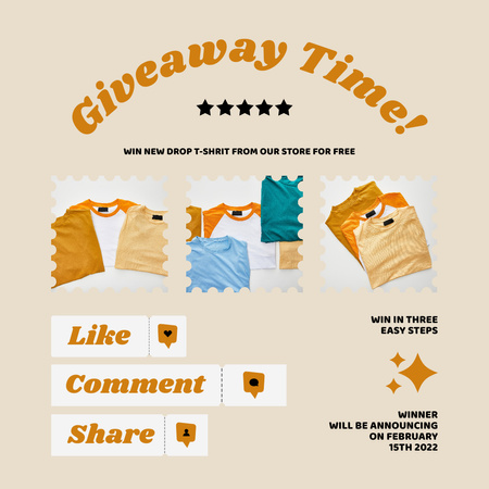 Platilla de diseño Free T-shirt Giveaway Instagram