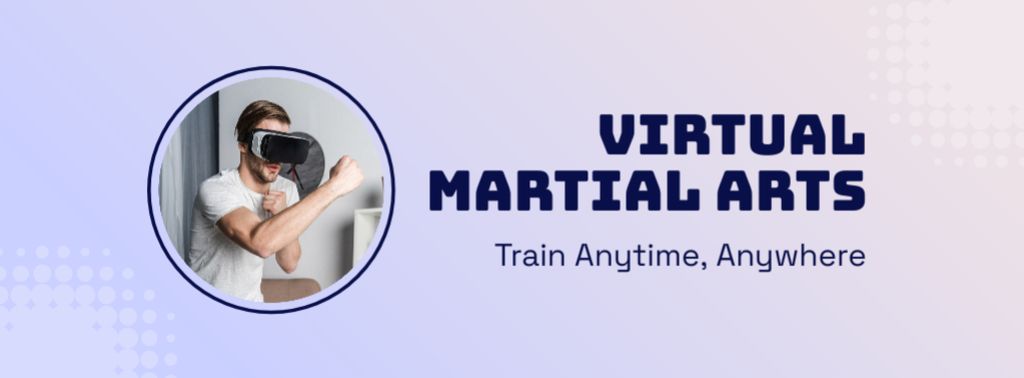 Plantilla de diseño de Virtual Martial Arts Classes Facebook cover 