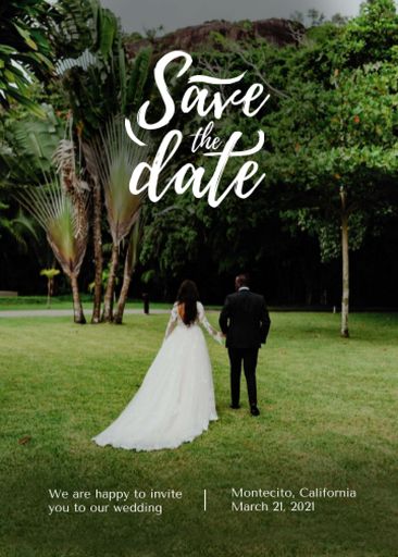 Save The Date Event Announcement With Beautiful Newlyweds 