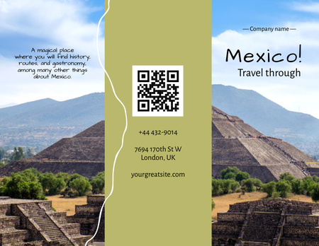Anúncio de viagem para o México Brochure 8.5x11in Modelo de Design
