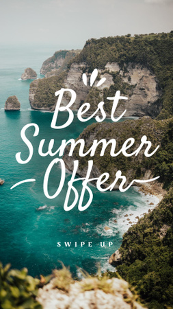 Summer Travel Offer with Scenic Cliffs Instagram Story Design Template