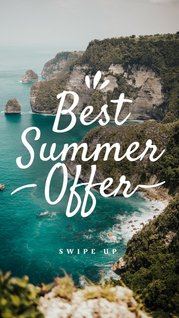 Ontwerpsjabloon van Instagram Story van Summer Travel Offer with Scenic Cliffs