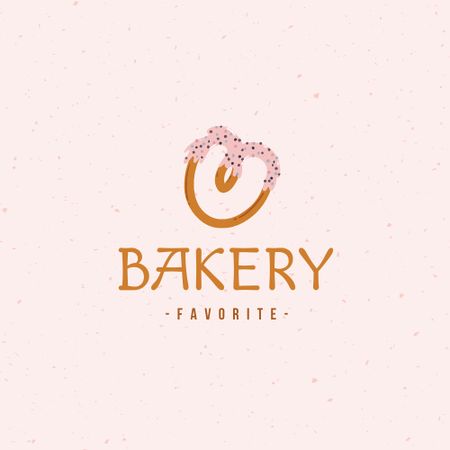 Bakery Ad with Yummy Pretzel Logo Design Template