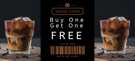 Free Beverage Voucher Coupon 3.75x8.25in Design Template