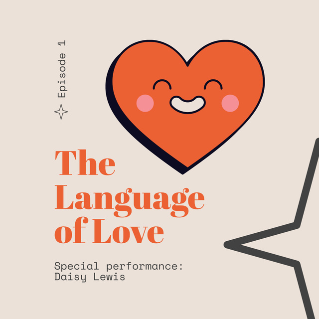Plantilla de diseño de Episode about Language of Love Podcast Cover 