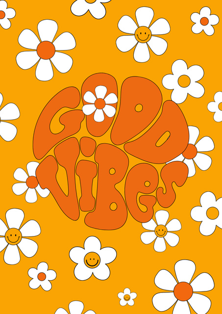 Designvorlage Bright Inspiration with Daisy Flowers für Poster