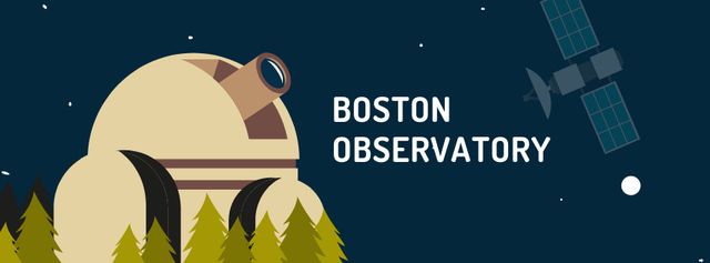 Illustration of Night Observatory Facebook cover tervezősablon