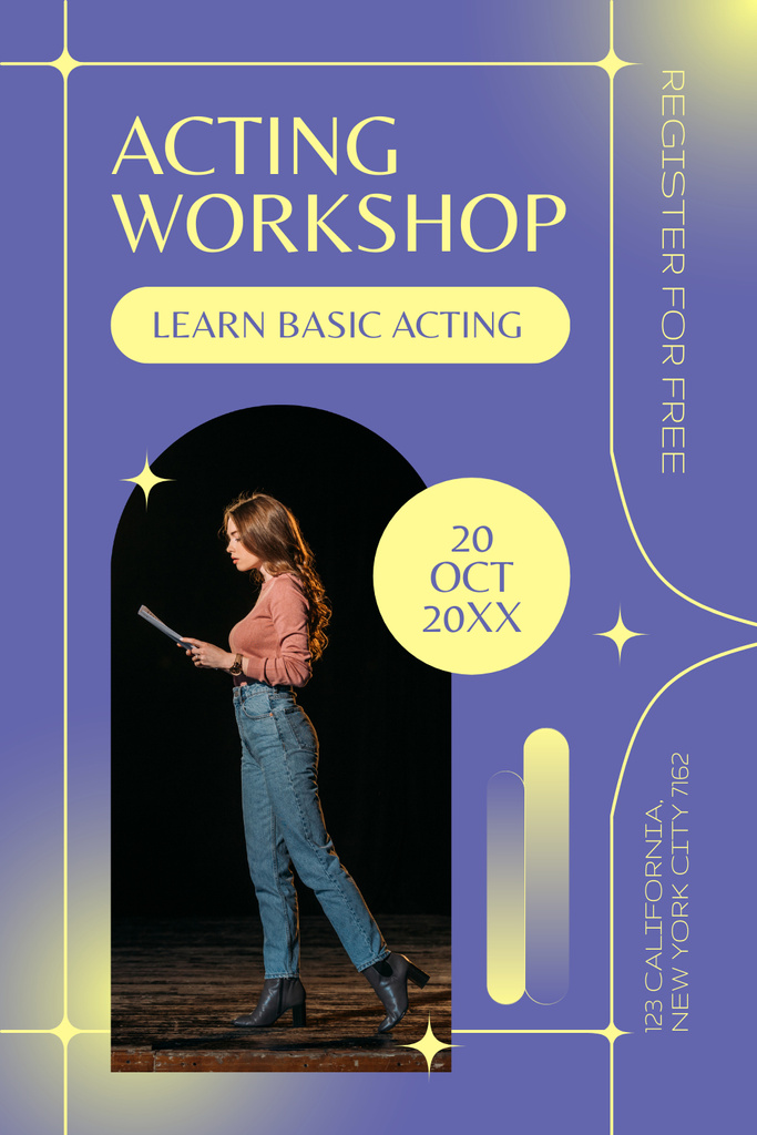 Basic Acting Techniques at Workshop Pinterest Modelo de Design