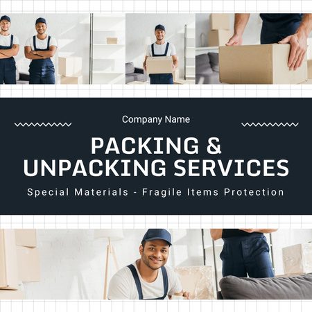 Packing Services for Special Materials and Fragile Items Instagram AD Design Template