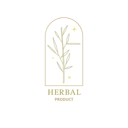 Ontwerpsjabloon van Logo van Embleem voor biologisch kruidenproduct