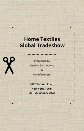 Platilla de diseño Home Textiles Global Tradeshow Announcement on Background of Linen Texture Invitation 4.6x7.2in