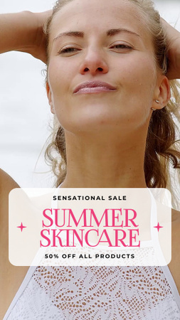 Summer Skincare Products With Discount Offer TikTok Video Šablona návrhu