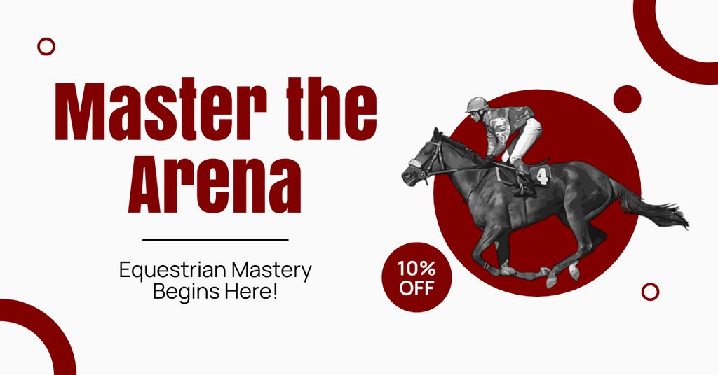 Plantilla de diseño de Participation in Unforgettable Horse Show at Arena with Discount Facebook AD 