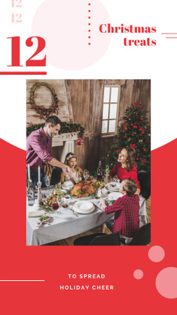 Family having Christmas dinner Instagram Story Design Template