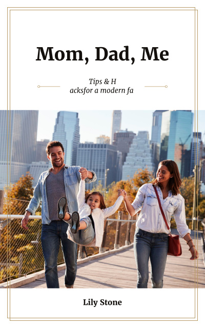 Tips and Hacks for Modern Young Family Book Cover Modelo de Design