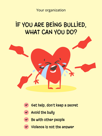 Designvorlage Motivation of Stop Bullying für Poster 36x48in
