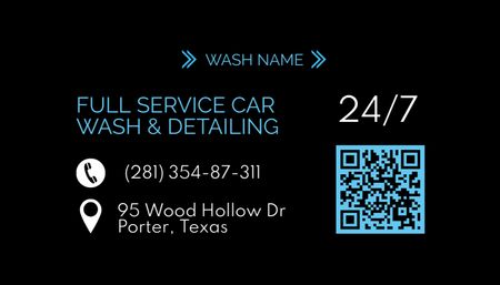 Car Wash Ad Business Card US Design Template