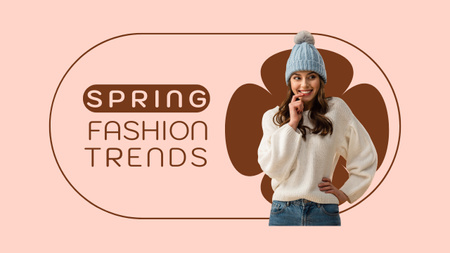 Offering New Fashion Spring Trends for Women Youtube Thumbnail Design Template