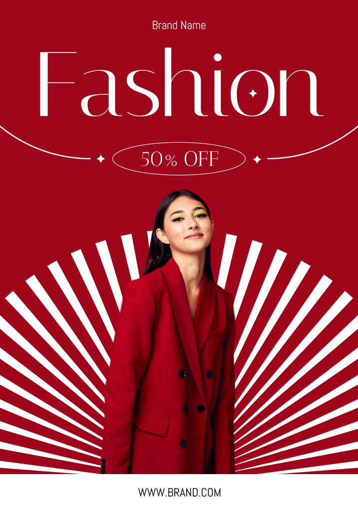 Sale Announcement with Stylish Woman Poster 28x40in Design Template