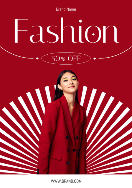 Sale Announcement with Stylish Woman Poster 28x40in – шаблон для дизайна