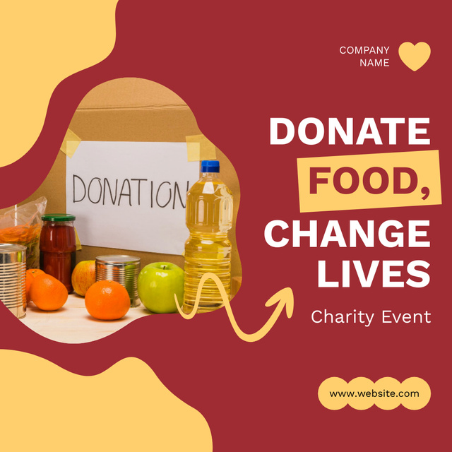 Announcement about Opportunity to Donate Food Instagram ADデザインテンプレート
