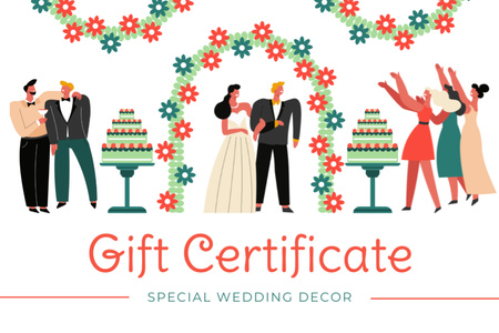 Wedding Decoration Proposal Gift Certificate Design Template