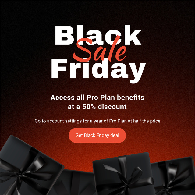 Beneficial Black Friday Discounts For Service Instagram Design Template