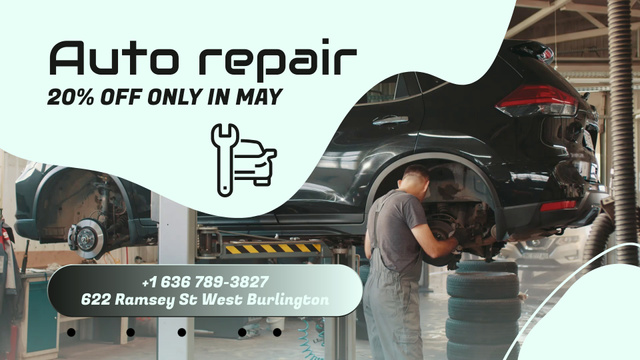Seasonal Discount For Auto Repair Service Full HD video Tasarım Şablonu