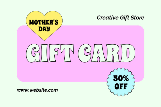 Discount in Gift Store on Mother's Day Gift Certificate Modelo de Design