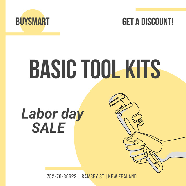 Tools Sale Offer on Labor Day Instagram Design Template