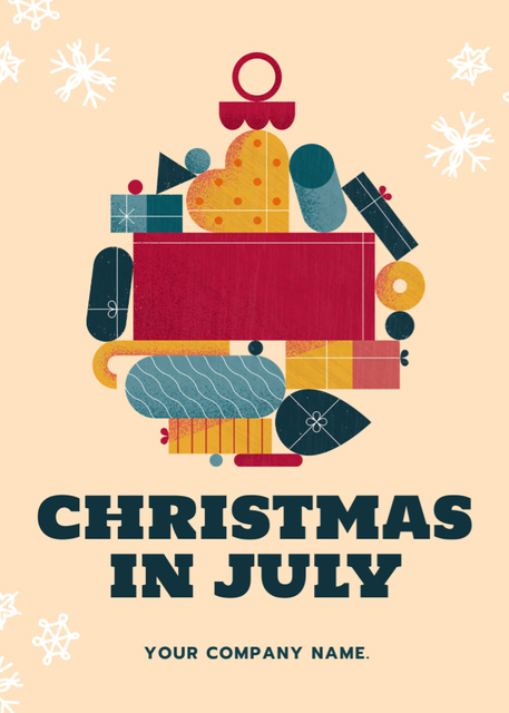 Magical Announcement of Celebration of Christmas in July Flayer Design Template